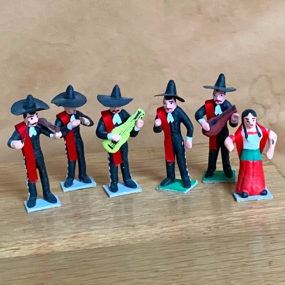 VTG Mexican Mariachi Band Miniature Figurines Mexico Hispanic Latino Music